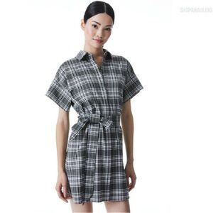 Alice and Olivia Lucette Plaid Shirt Dress XS K5
